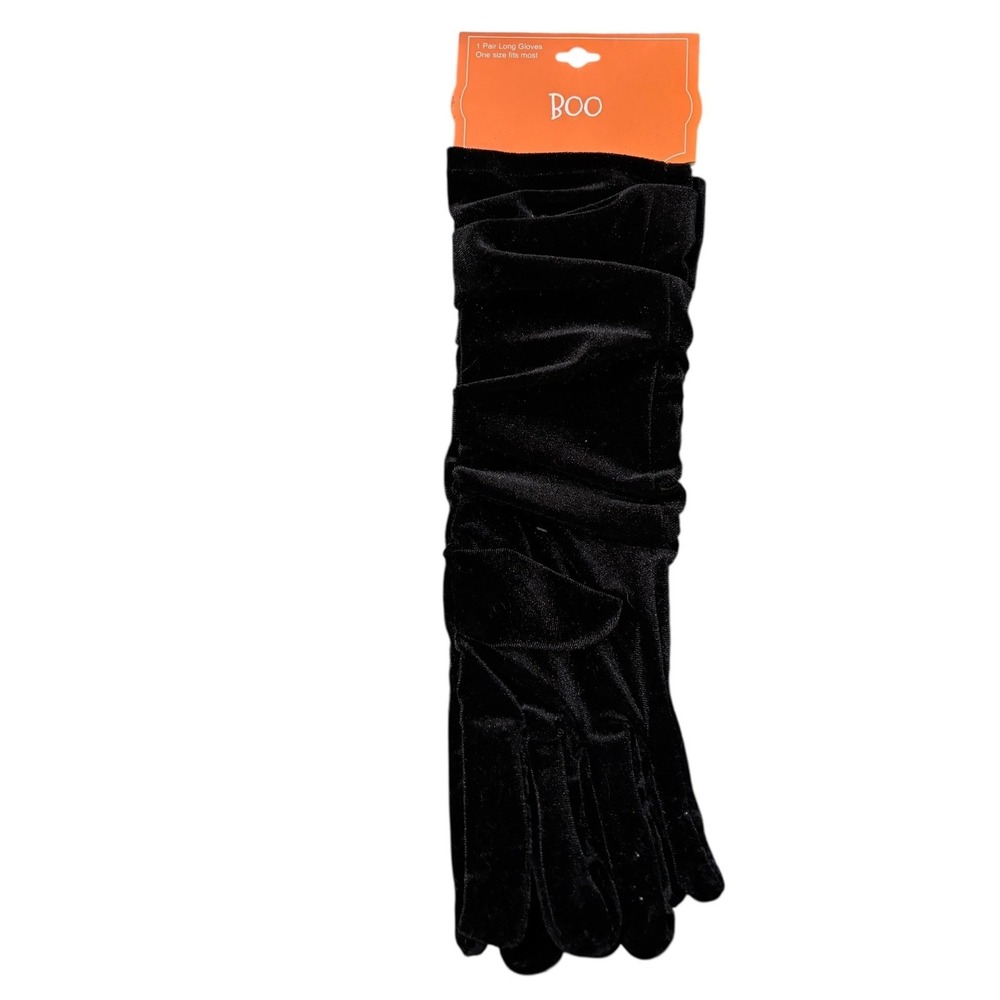 Long Black Velvet Gloves‎ Costume Party Dress Up Halloween Target, 1 Pair NEW